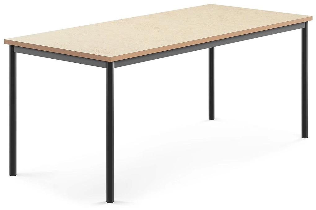 Stôl SONITUS, 1800x800x720 mm, linoleum - béžová, antracit