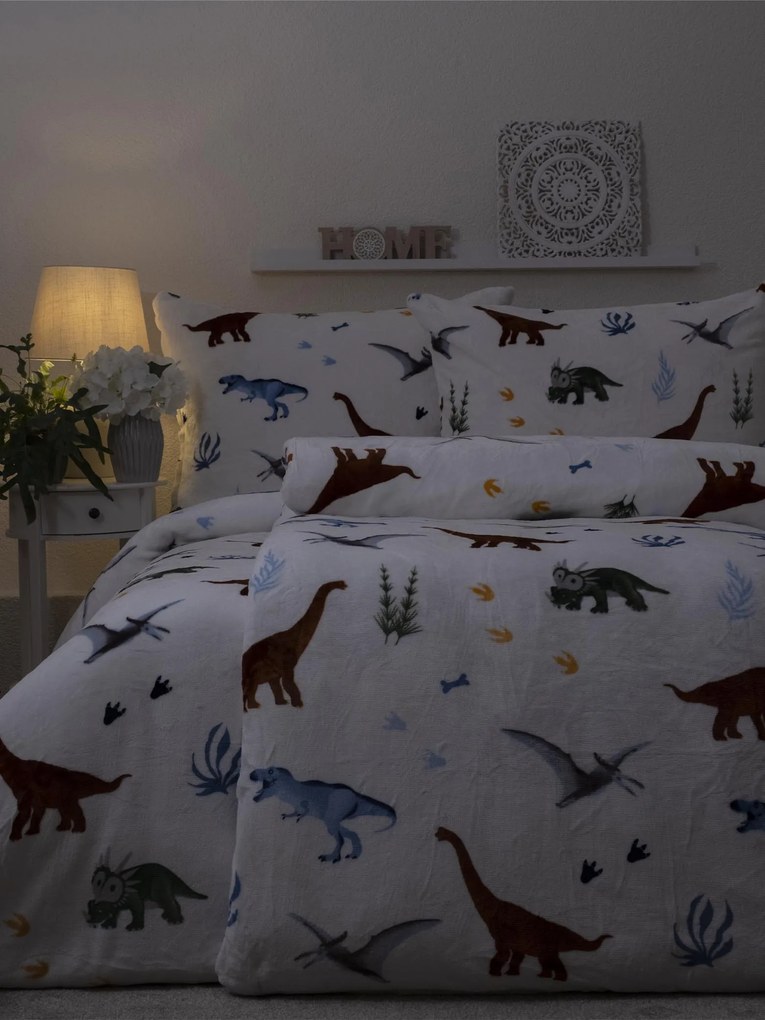 Obliečky mikroplyš Exclusive – Dinosaury 140 × 200 cm, 70 x 90 cm
