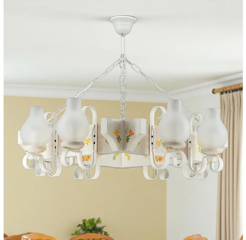 Brilagi - Luster na reťazi QUEEN 8xE14/40W/230V buk/krémová