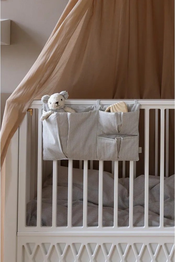 Svetlomodrý vreckár na detskú postieľku z Bio bavlny 42 cm Classic Stripes Blue – Cam Cam Copenhagen