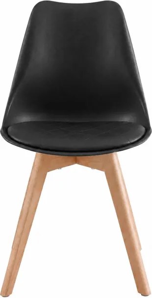 Set štyroch jedálenských stoličiek KDCB35888BH01 (4 ks) čierne / hnedé nohy