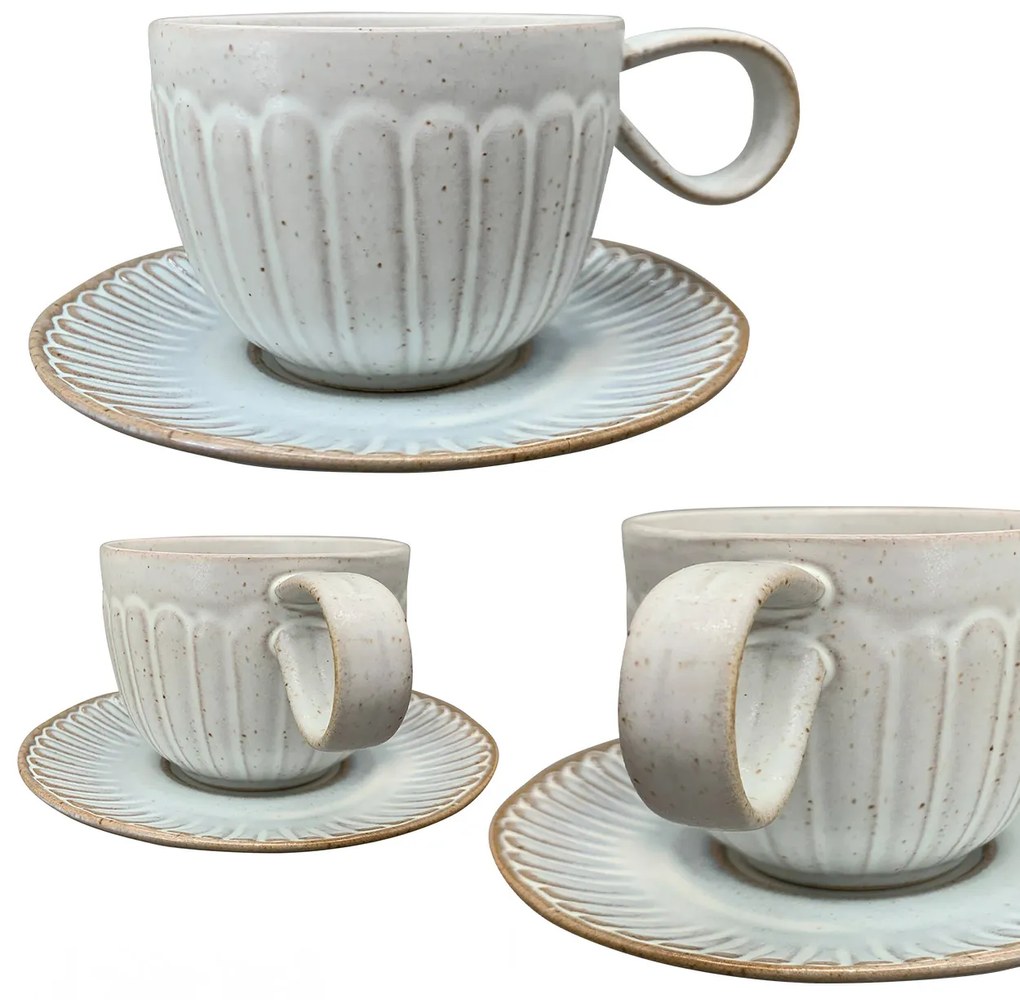 Keramická šálka s podšálkou Grau 190 ml