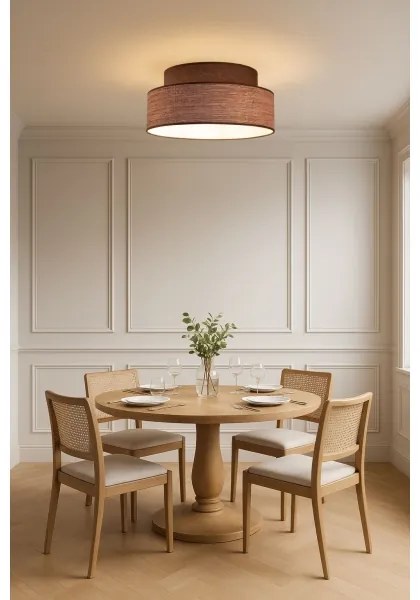 Stropné svietidlo GRACE 1xE27/60W/230V pr. 40 cm hnedá/béžová
