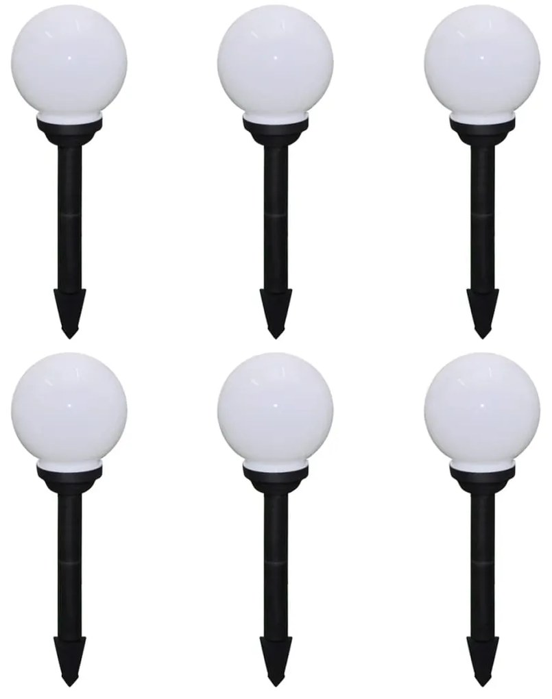 vidaXL Vonkajšie LED lampy k chodníku so špicatým hrotom 6 ks 20 cm
