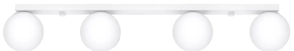 Stropné svietidlo Yoli, 4x biele sklenené tienidlo, w