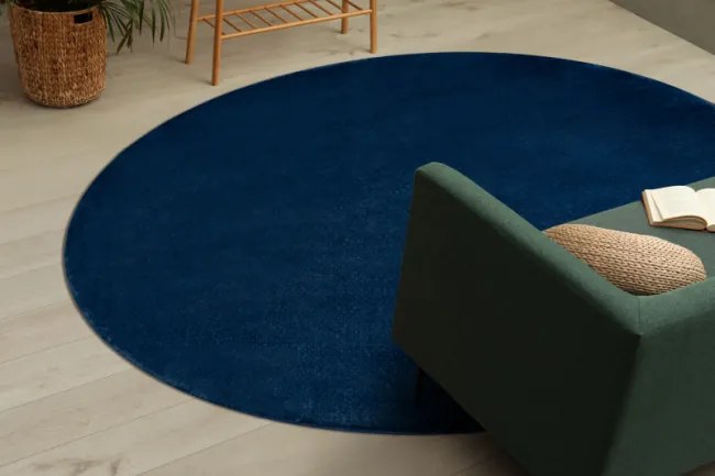 Protišmykový koberec POSH kruh Shaggy navy granát, plyš