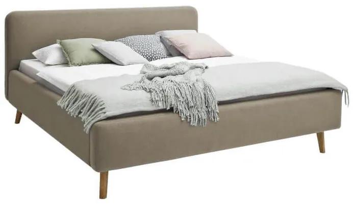 Čalúnená posteľ taupe 180 x 200 cm sivohnedá MUZZA