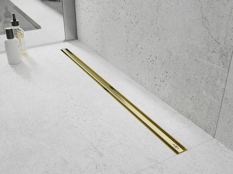 Mexen Flat 360° Slim sprchový žľab 80 cm, zlatá matná, 1A41080
