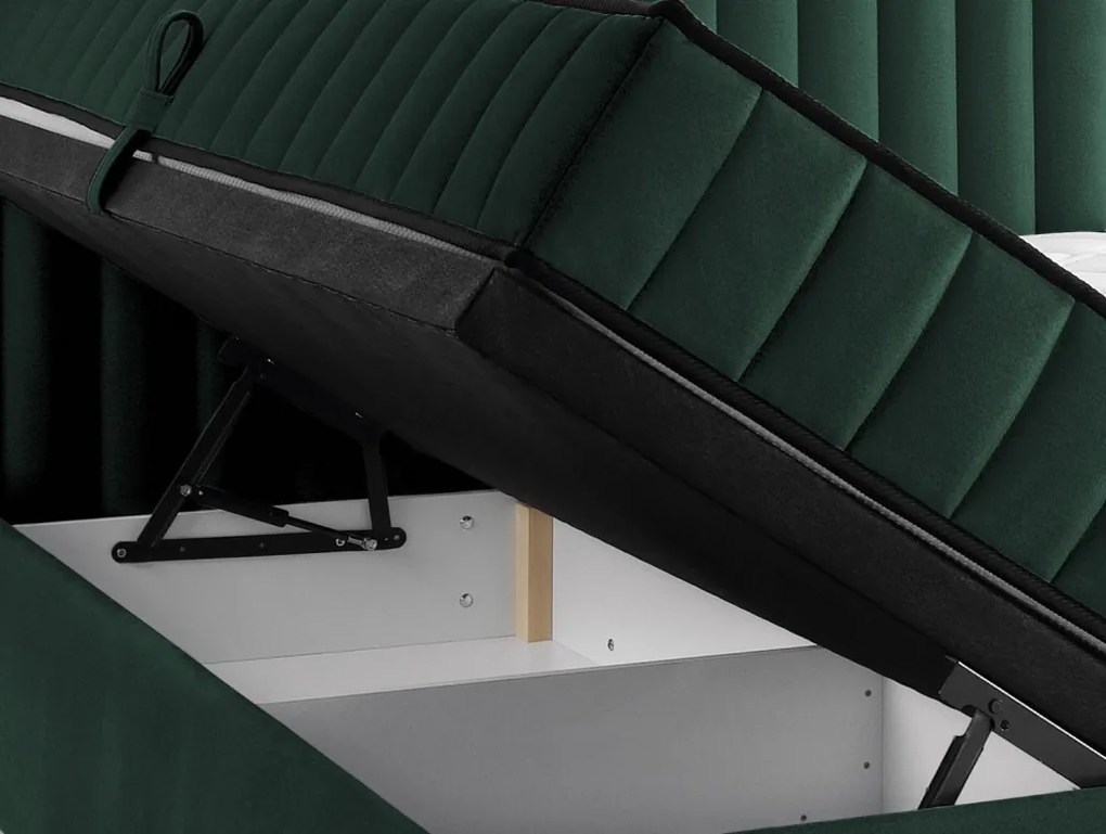 Posteľ Joy 180x200 cm, tmavo zelená látka