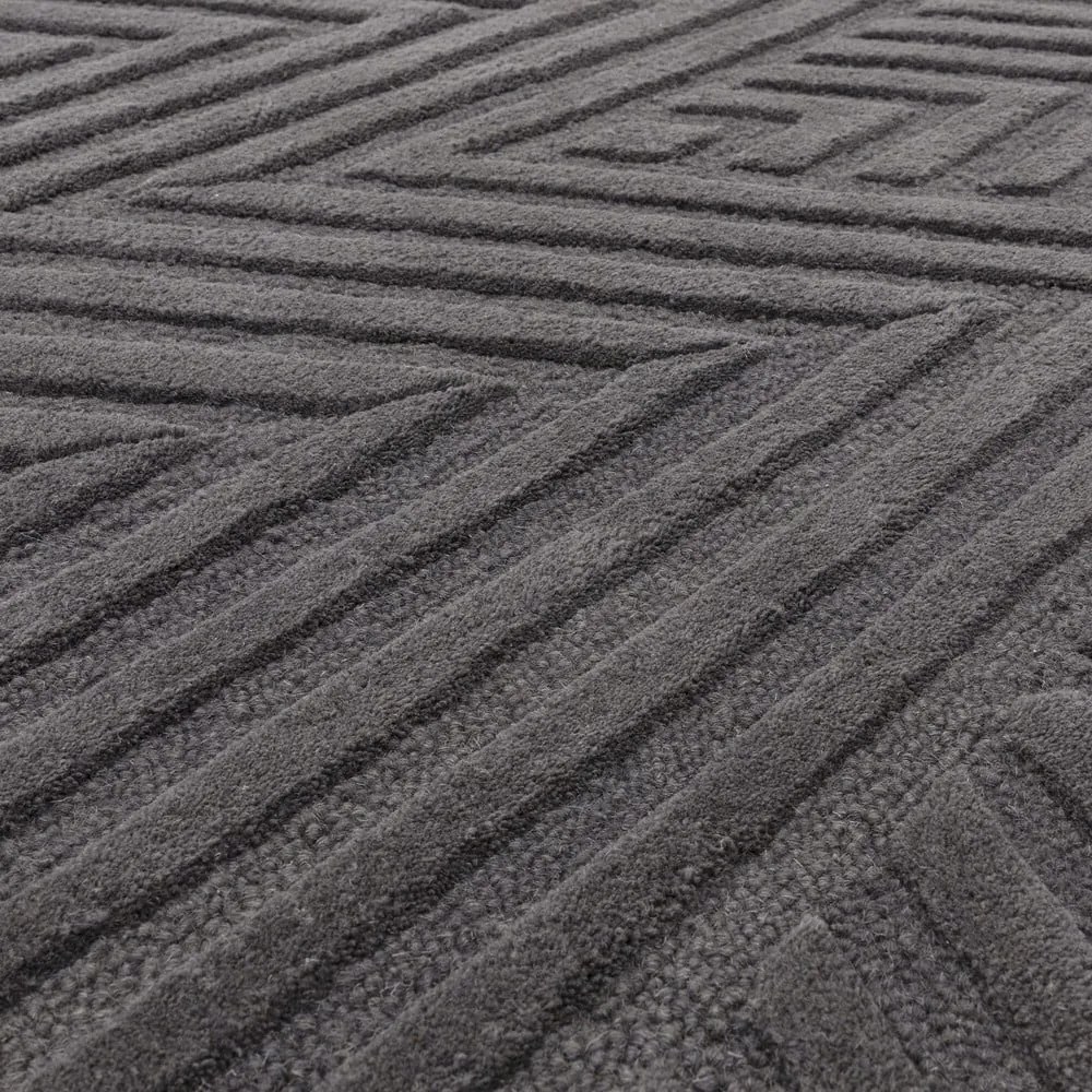 Antracitovosivý vlnený koberec 200x290 cm Hague – Asiatic Carpets