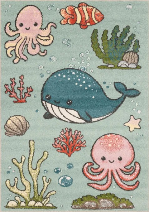 Detský koberec Funky Top Aquario mätový