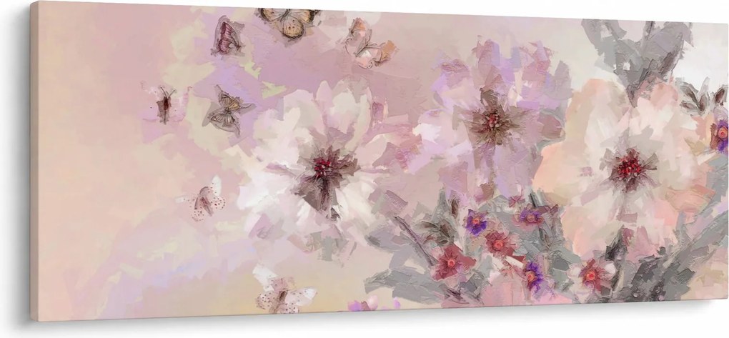 Obraz - Umelecká koláž s motýľmi (120x50 cm)