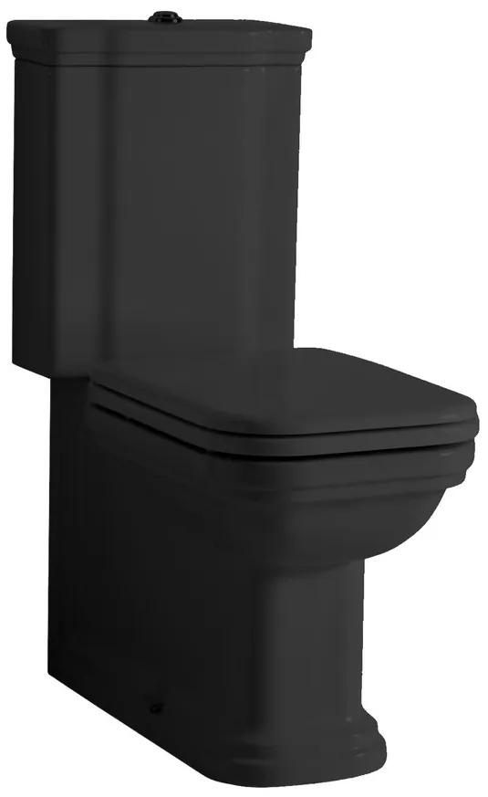 Kerasan, WALDORF WC kombi misa 40x68cm, spodný/zadný odpad, čierna matná, 411731