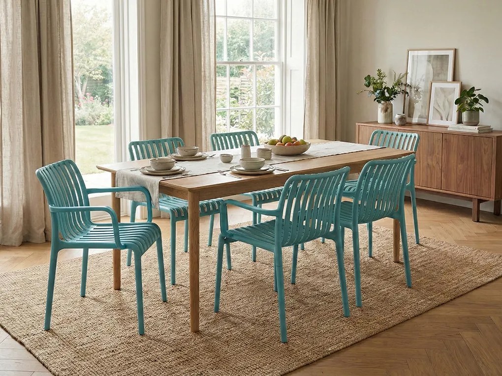 Plastová stolička TREGO s opierkami, modrá