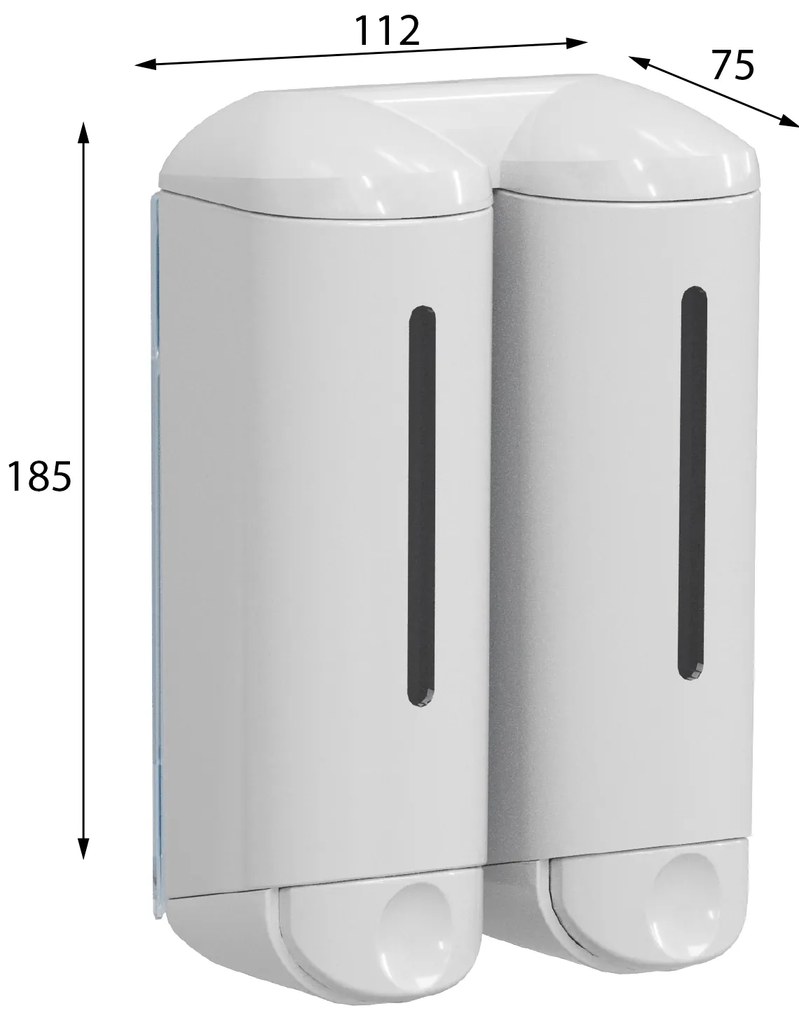 MARPLAST MARPLAST, SHOWER MEDIUM dvojitý dávkovač tekutého mydla 2x250ml, biela, A94801