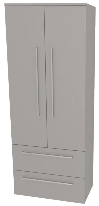 Mereo, Mereo Bino, kúpeľňová skrinka vysoká 163 cm, dvojitá, Multidecor, Arktická sivá, MER-CN699ARS1