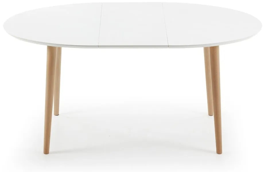 Biely rozkladací jedálenský stôl s bielou doskou 90x120 cm Oqui – Kave Home