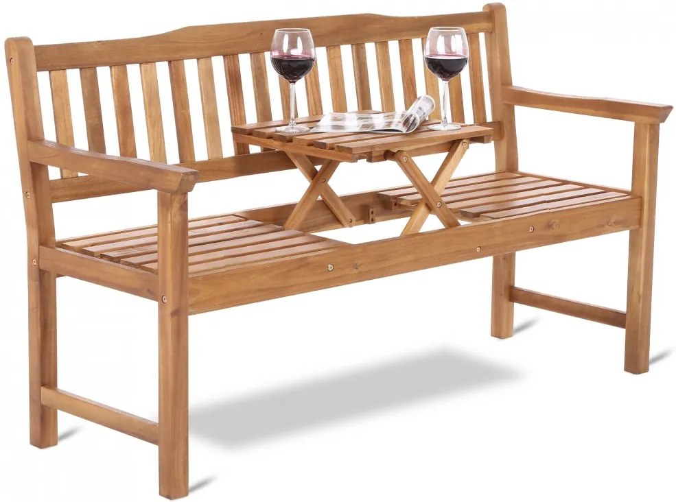 Záhradná drevená lavice so stolíkom GH4606