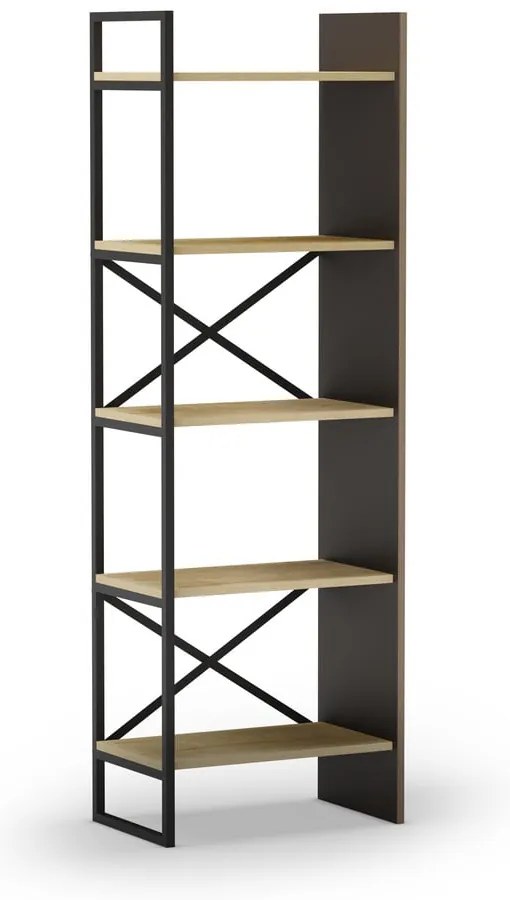 Knižnica v dekore duba v prírodnej farbe 58x175 cm Ara – Marckeric