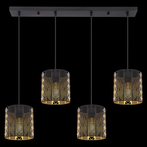 Globo 15450-4H - Luster na lanku ABINY 4xE27/60W/230V zlatá/čierna