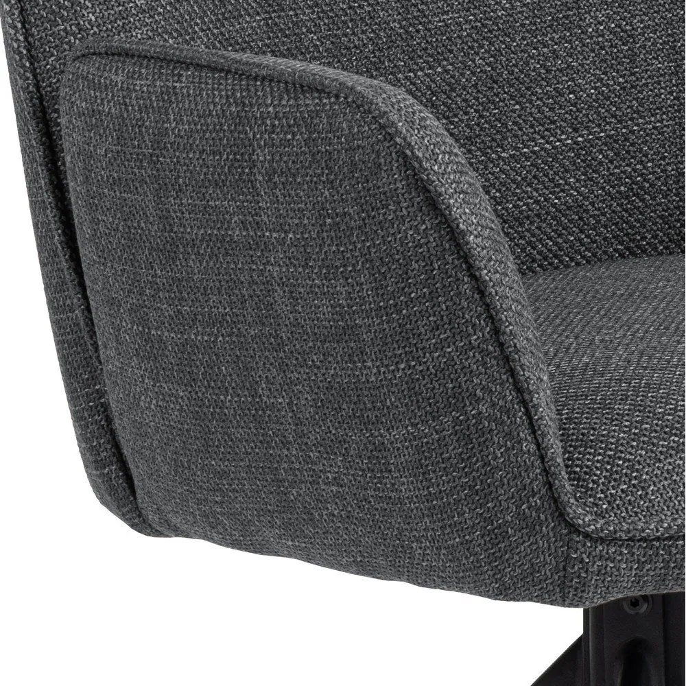 Tmavosivé čalúnené jedálenské kreslá v súprave s podrúčkami 2 ks Glenda – Actona