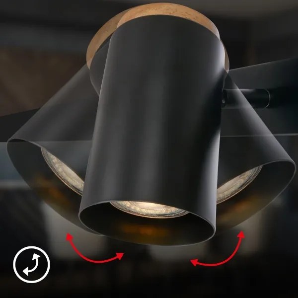 Briloner 4059065 - Závesný luster na lanku ERA 6xGU10/10W/230V čierny