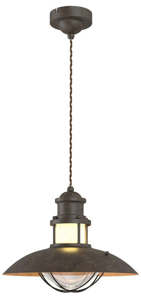 Rustikálna závesná lampa Louisanne v hnedej