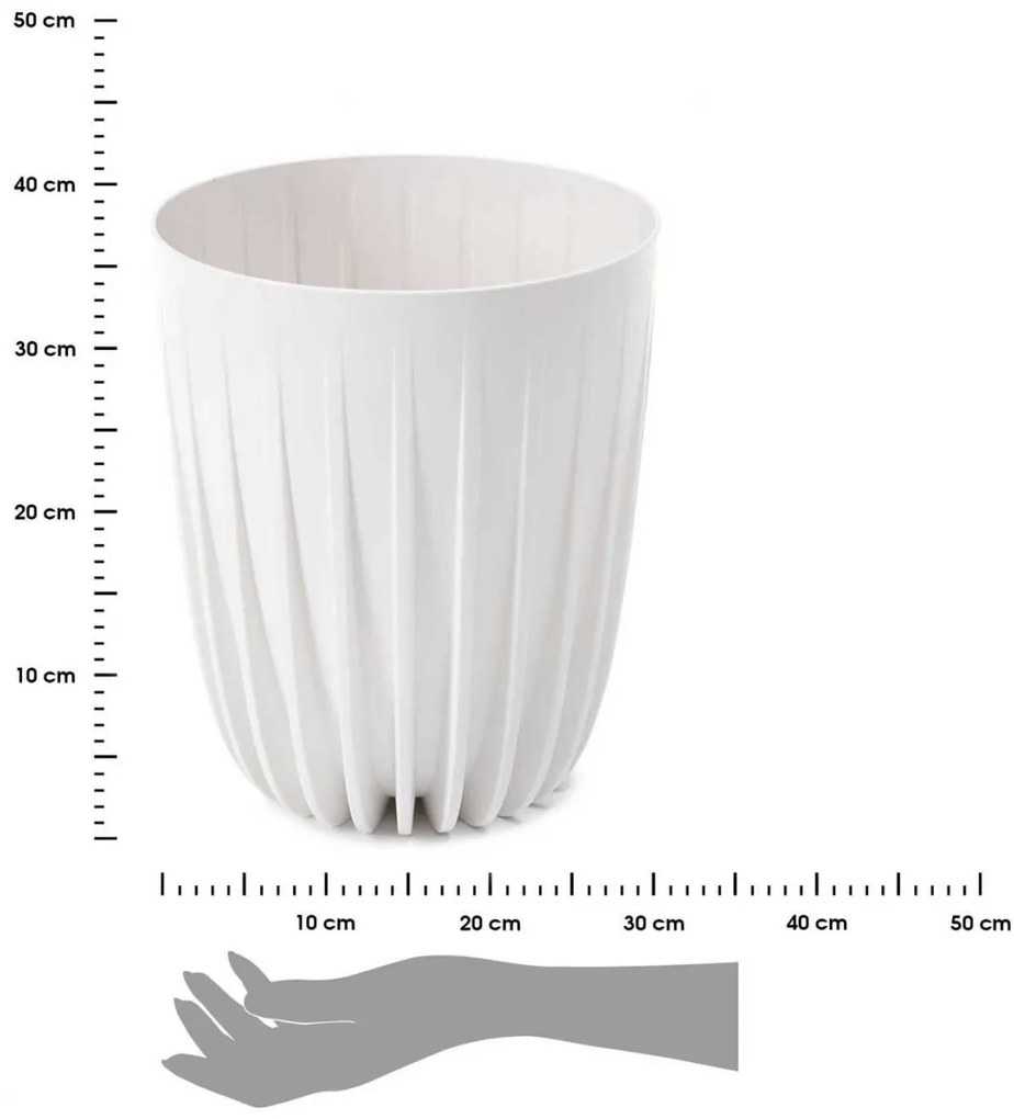 Kvetináč STRIPPED ECO I 39 cm biely