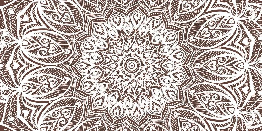 Obraz Mandala harmónie na hnedom pozadí Varianta: 100x50