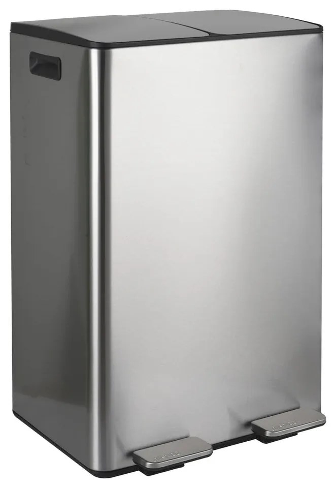 Oceľový odpadkový kôš 2x30 l na triedený odpad/nášľapný v matne striebornej farbe Aliya – Spirella