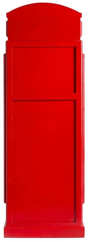 furniture-nabytek.cz - Masívna vitrína London police v červenej farbe, lakovaná, z mangového dreva – 64×40×185 cm