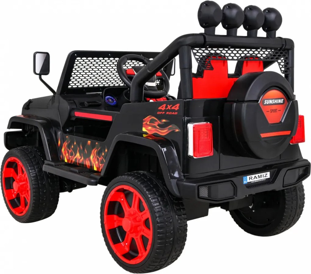 Ramiz Terénne autíčko Raptor Drifter plamene + ovládač + pohon 4x4 + úložný priestor + pomalý štart + MP3 LED