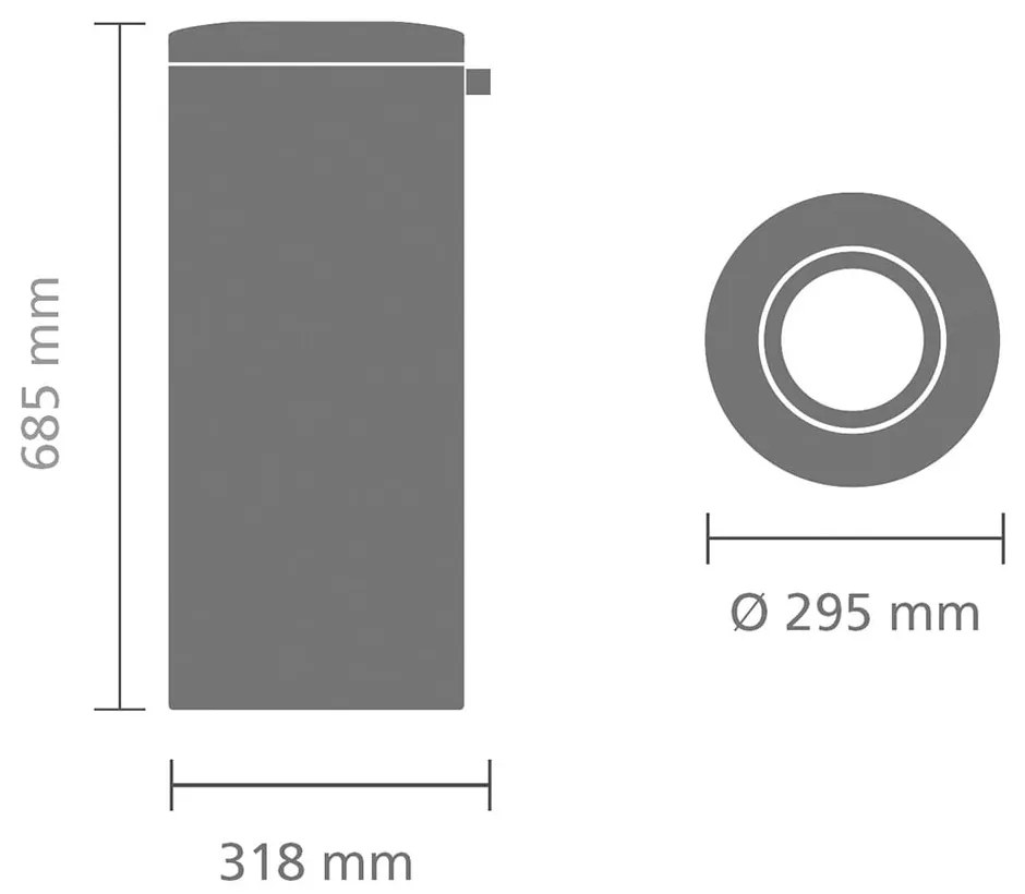 Oceľový odpadkový kôš v matne striebornej farbe 30 l Flame Guard – Brabantia