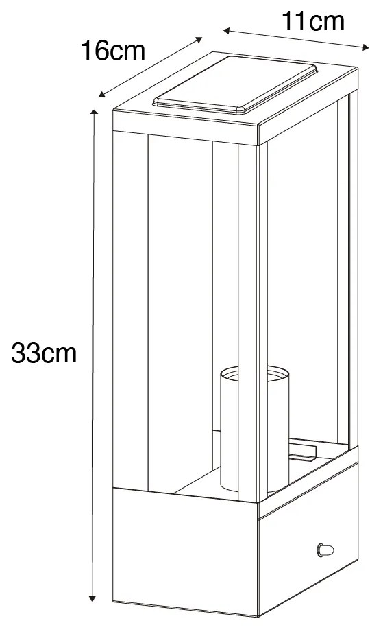 Vonkajšia nástenná lampa čierna so zlatým senzorom súmraku - Rotterdam