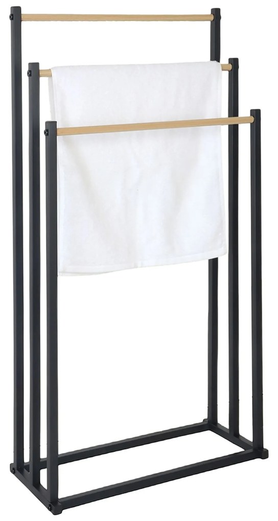 Stojan na uteráky s 3 tyčami RD50730, čierna