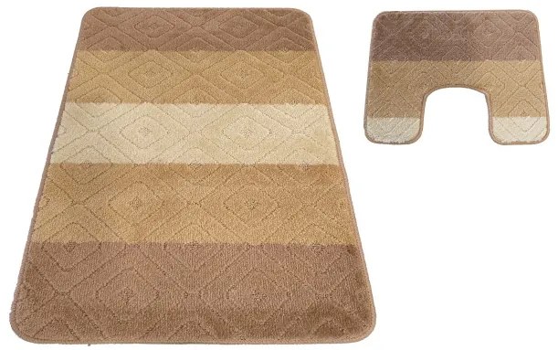 Sada kúpeľňových koberčekov Montana s výrezom 03N béžová