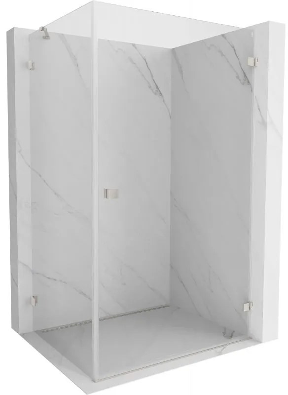 Mexen Lunar-B pravostranný výklopný sprchový kút 95 x 70 cm, číre sklo, brúsená oceľ, 832-095-070-97-00-P