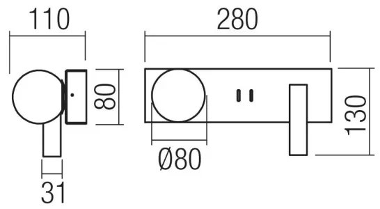 Redo 01-4660 - LED Nástenné svietidlo NORMA LED/5W/230V + LED/3W CRI 90 USB biela