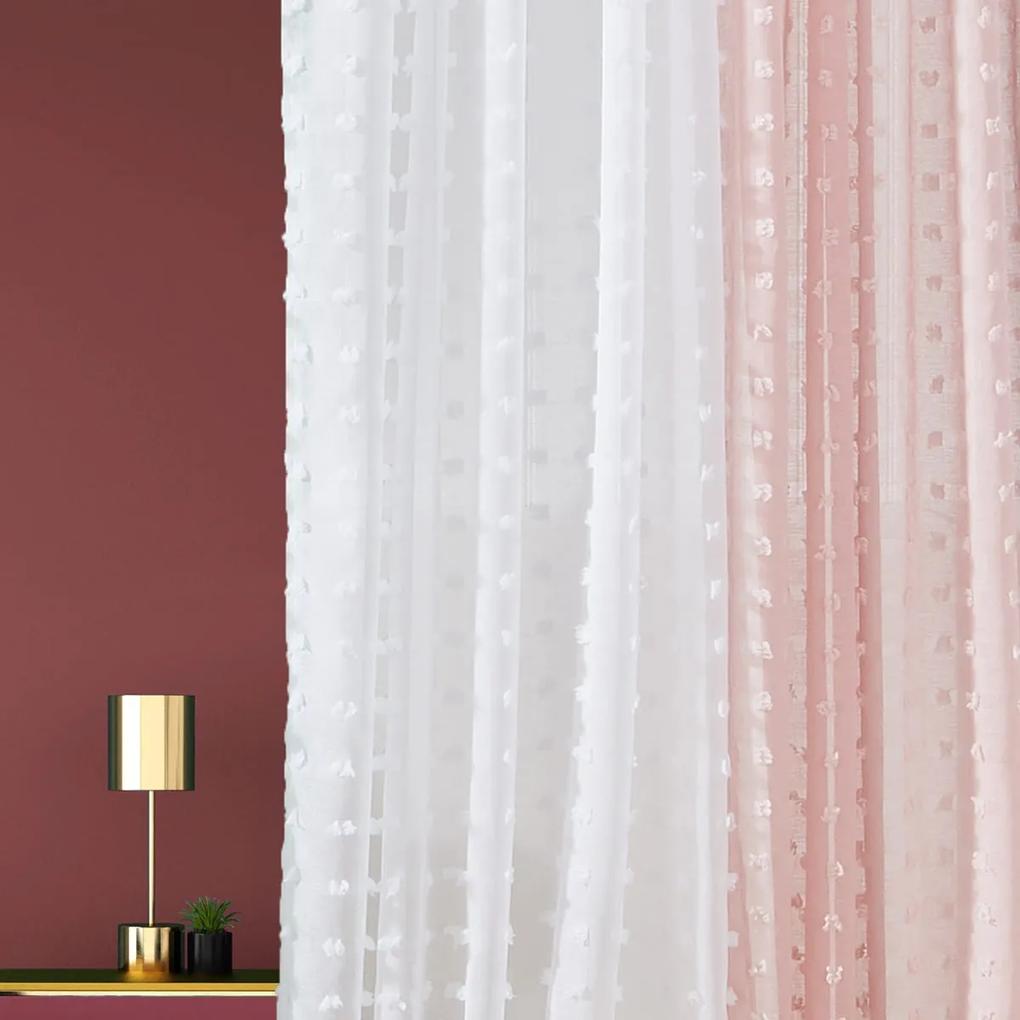 Room99 Záclona na krúžkoch Casablanca Biela Bodky Farba: Béžová, Veľkosť: 300 x 250 cm