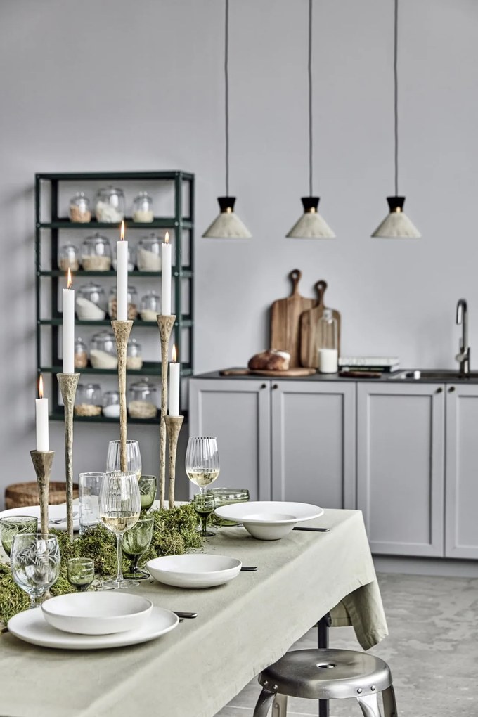 House Doctor Hlboký tanier Pion Grey/White 19 cm
