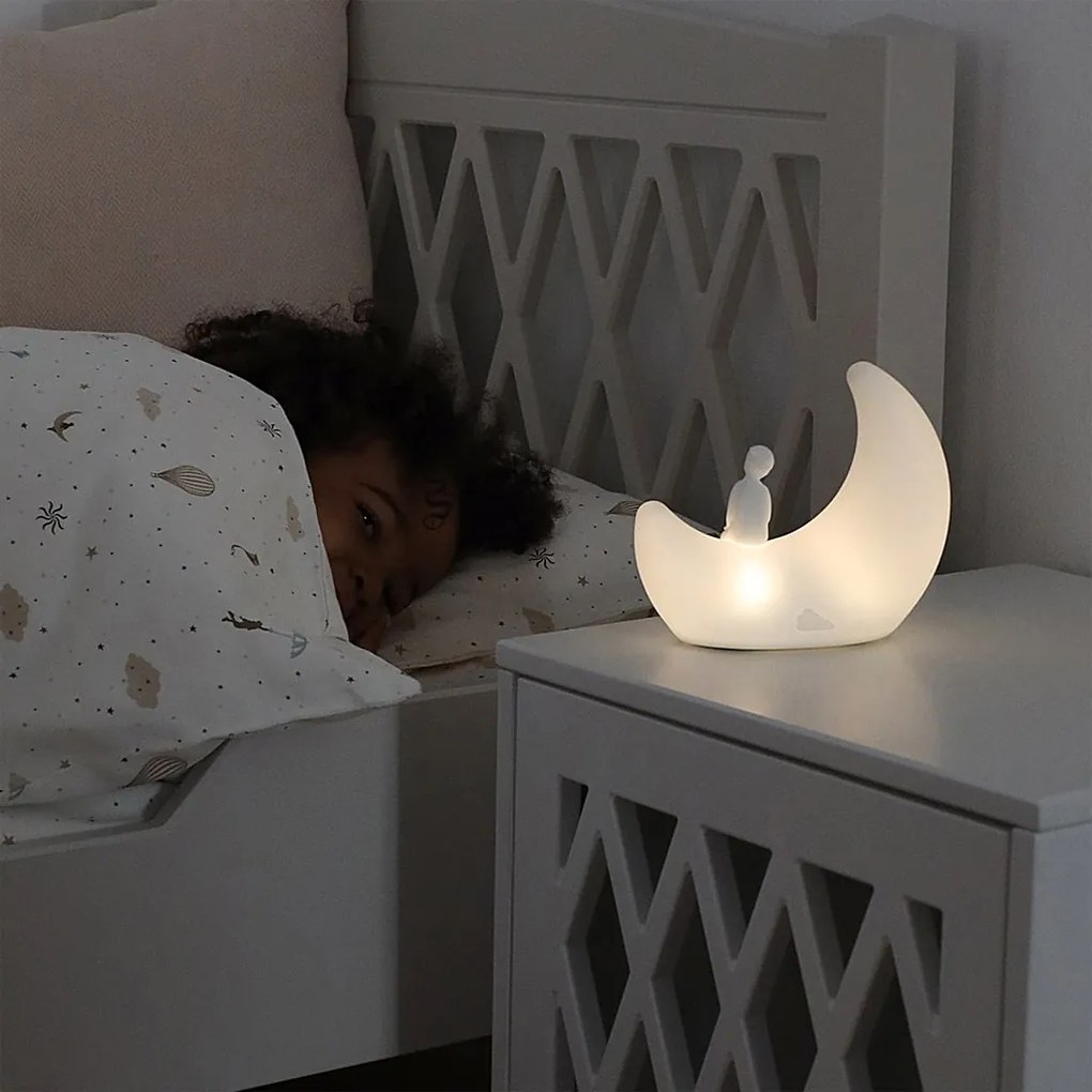 Cam Cam ApS Nočná lampička s farebným svetlom Moon Shell Off-White