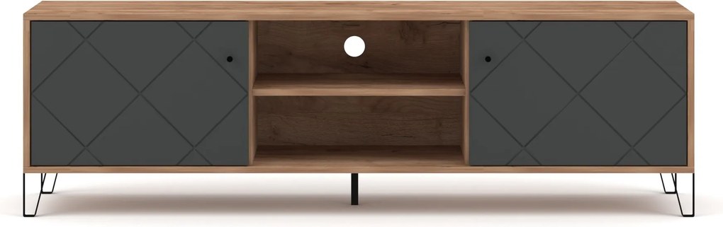 TV stolík Bilbao 183 cm dub Craft Tobacco/grafit
