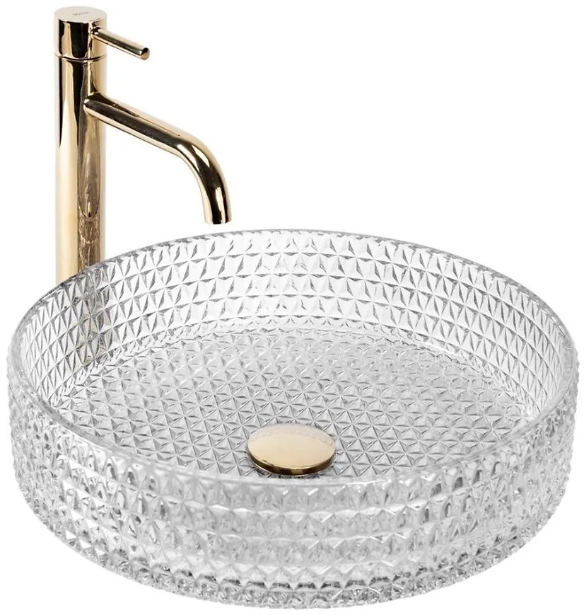 Umývadlo na dosku Cristal 39 Transparent Rea-U8881