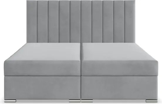Manželská posteľ AGEN Velvet 140×200 cm svetlosivá