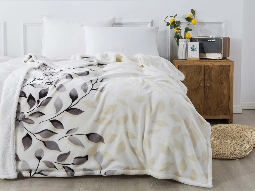 XPOSE® Mikroplyšová deka IVANKA s baránkom  - sivá 200x220 cm