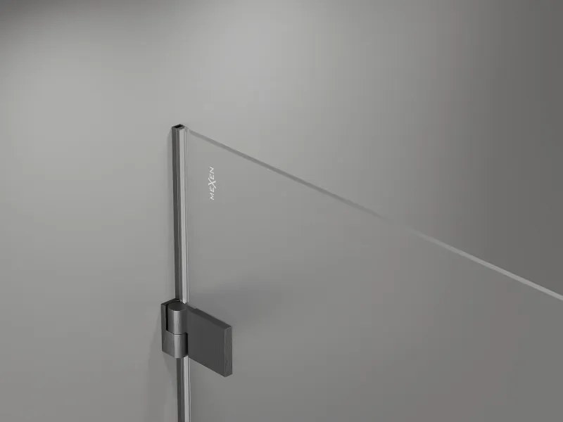 Mexen Lunar-B L, 1-krídlový sprchový kút, ľavý, 90 x 70 cm, 8mm číre sklo, grafitový profil, 832L-090-070-66-00-L