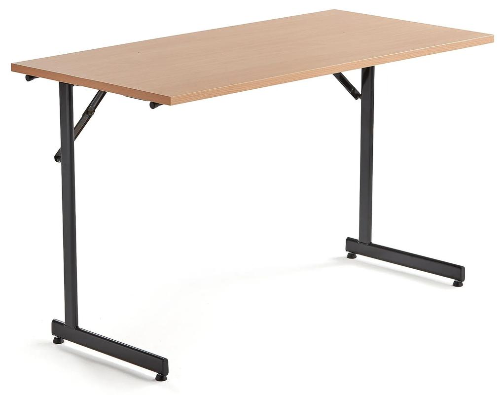 Rokovací stôl Claire, 1200x600 mm, bukový laminát/čierna