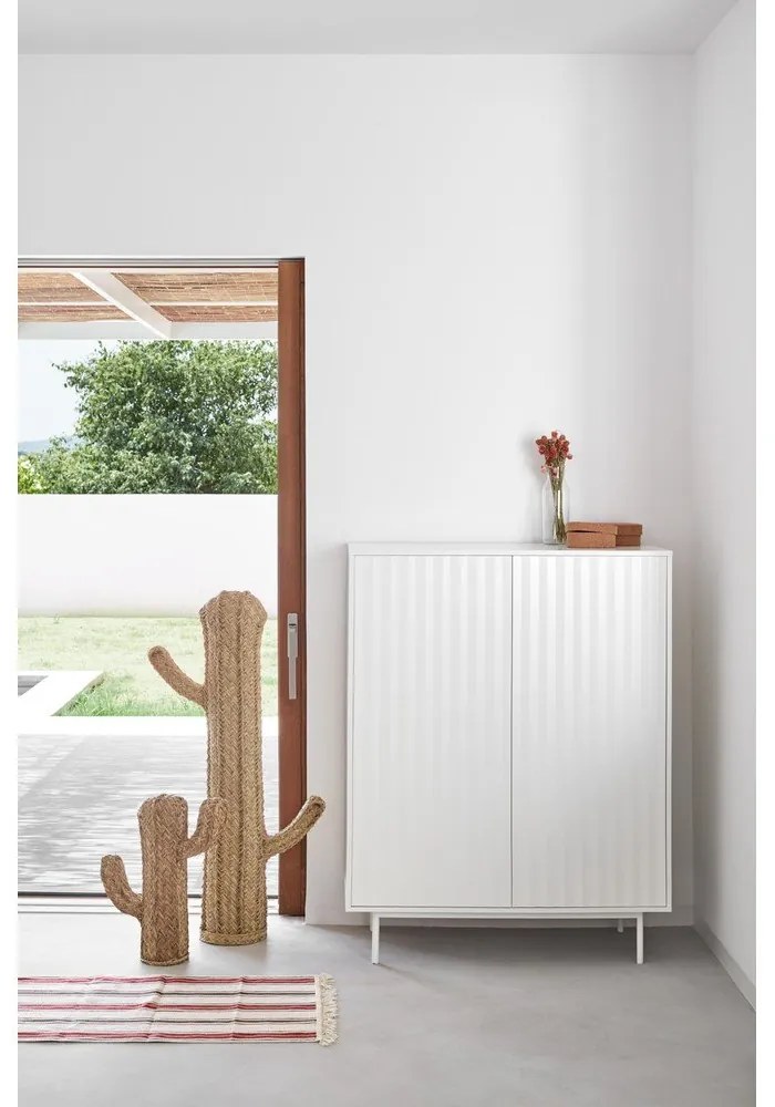 Biela vysoká komoda 97x130 cm Sierra - Teulat