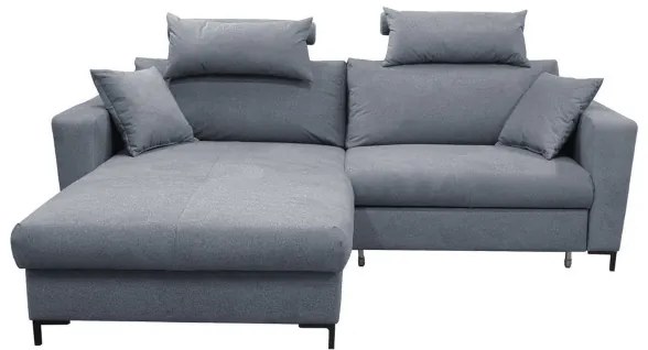 Rozkladacia rohová sedacia súprava HORTA v tvare L, ľavé prevedenie, tmavosivá