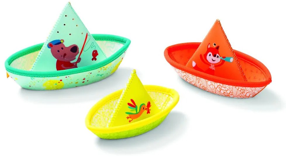 Lilliputiens – 3 plávajúce lodičky – hračka do vody